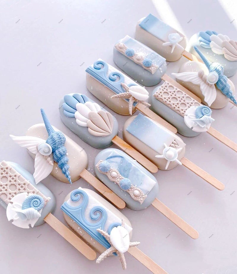 Anyana Sea Shell starfish conch coral Silicone Fondant Mold for Cake Decoration Chocolate Candy Mold Soap Mold Baking Tool Jello Mold edible Non stick easy to use - Image 5
